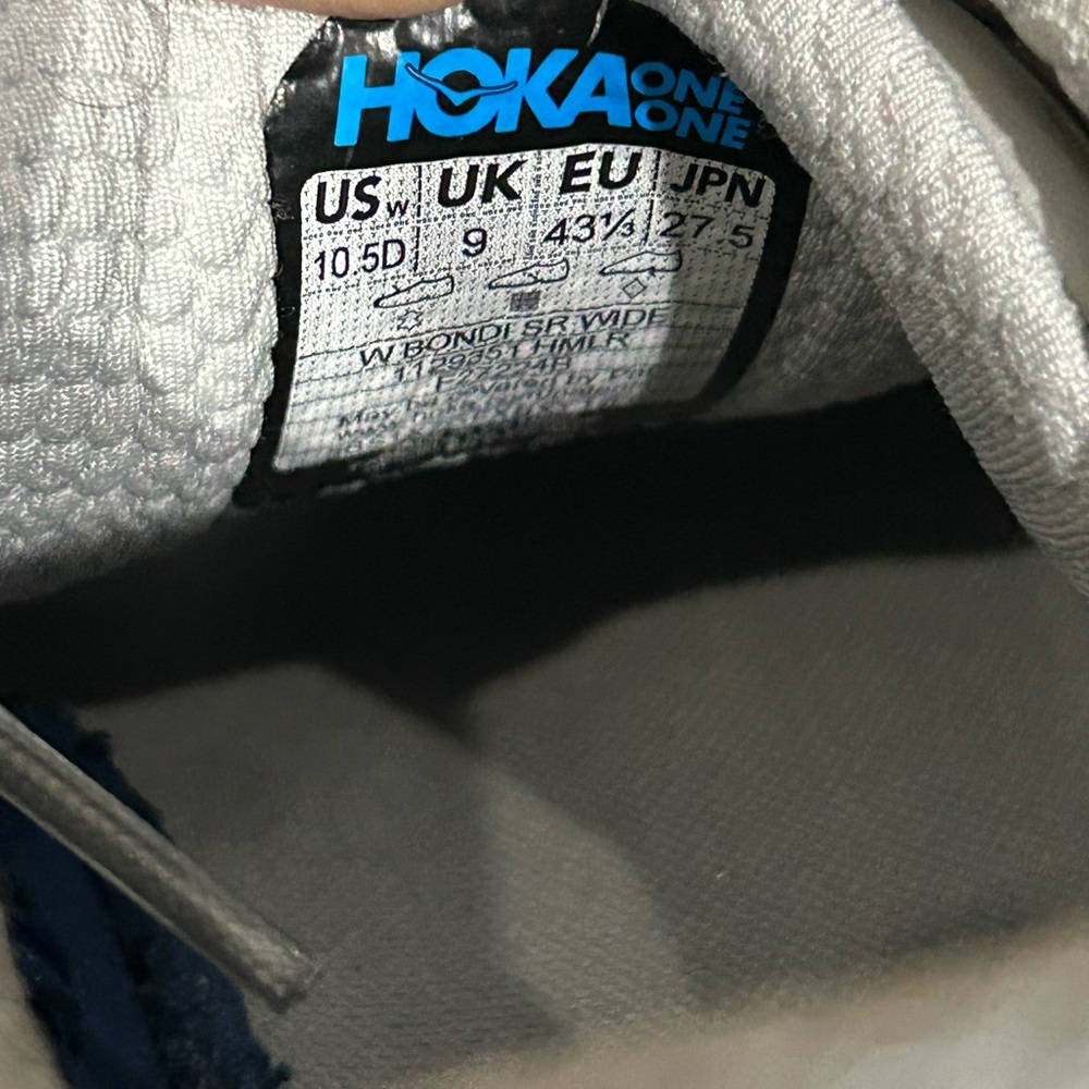 Hoka Women's Bondi Sr Wide Harbor Mist Athletic Sneakers - Picture 6 of 6